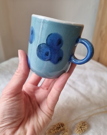 Kubeczek BORÓWKI - ręcznie wykonany, krusz art