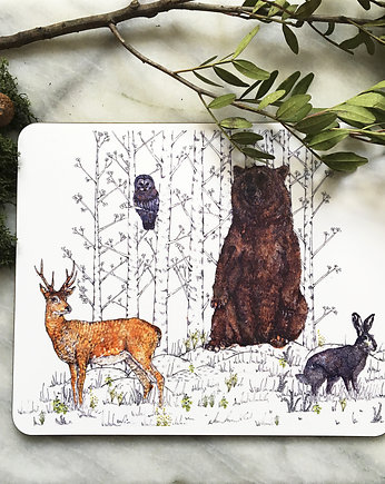 Podkładka pod talerz - Zwierzęta leśne, OSOBY - Prezent dla ukochanej