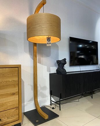 Lampa podłogowa LEEA - CARLA. Lampa wykonana z dębu i kamienia., LEEA lamps