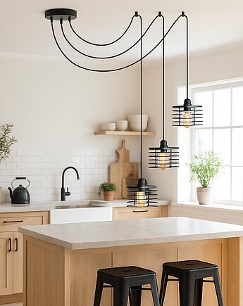 3-płomienna loftowa lampa wisząca pająk do salonu GALO LOFT L3, lampy loftowe LYSNE LOFT