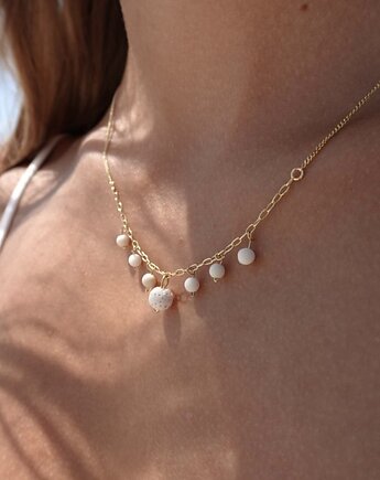 Srebrny naszyjnik lawa wulkaniczna SIŁA, ATdiament