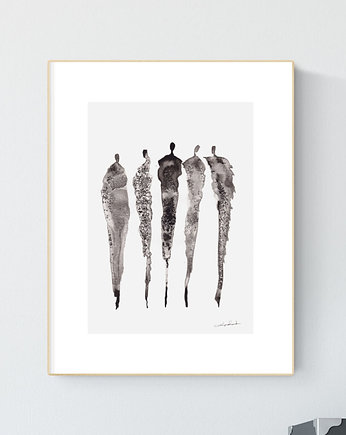 Obraz 21X30 malowany ręcznie na papierze, MiniMalArt