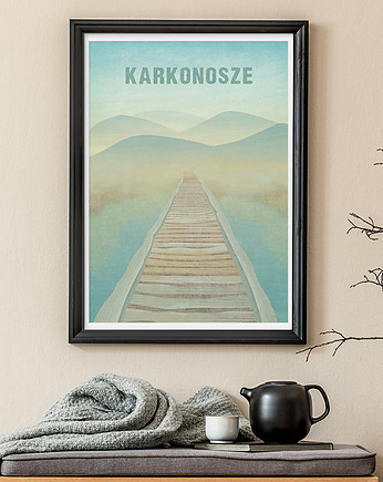 Karkonosze - plakat z górami 50x70 cm, minimalmill