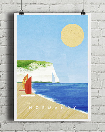 Plakat Normandia - klifowe wybrzeże Etretat, minimalmill