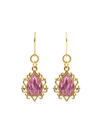 Błyszczące i eleganckie kolczyki pozłacane Arrabiana Fuchsia Light., mdesign