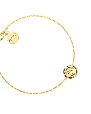 Złota bransoletka z odważnikiem do hantli STRONG WOMEN 5 KG, SOTHO