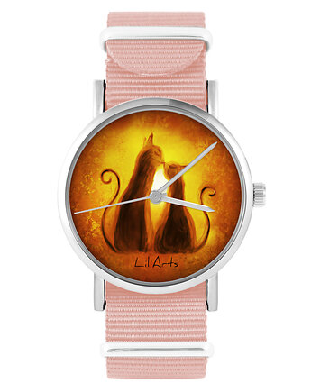 Zegarek - Kotki - brzoskwiniowy róż, yenoo