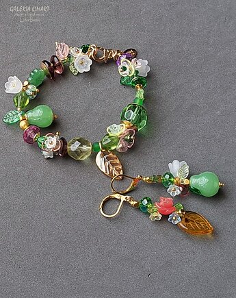 Komplet bransoletka+kolczyki w cudnej letniej stylizacji boho handmade 3w1 GIFT, Galeria Limart