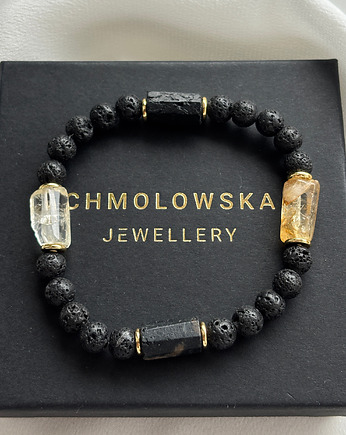 Bransoletka męska Cytryn i Turmalin, Chmolowska Jewellery
