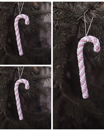 3 laski cukrowe z makramy  biało / fioletowe  DOSTĘPNE od ręki, manufaktura_wadoshka