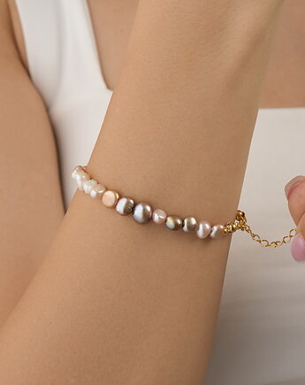 Bransoletka pereł naturalnych oraz srebra 925 pozłacanego, Coccola JEWELLERY