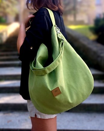Duża torba worek zamszowa Limonka, sabi tatka
