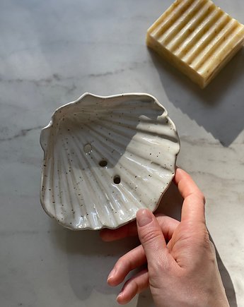Ceramiczna Mydelniczka Muszelka Muszla Perłowa Biała Handamde, Maison Fragile