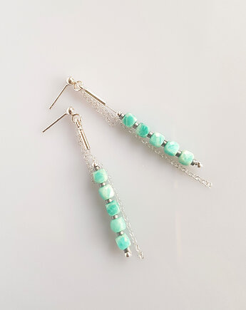 Kolczyki srebrne z amazonitem, Mitsu