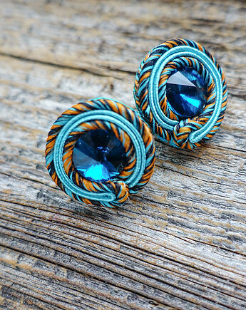 Turkusowe kolczyki soutache, Mró Soutache