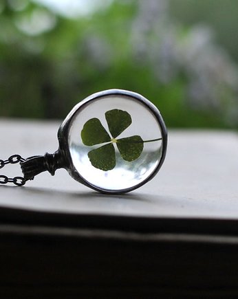 Okrągły naszyjnik z czterolistną koniczynką, MARIAELA