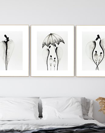 Zestaw 3 obrazów  malowanych ręcznie 40 x 50 cm zam, MiniMalArt