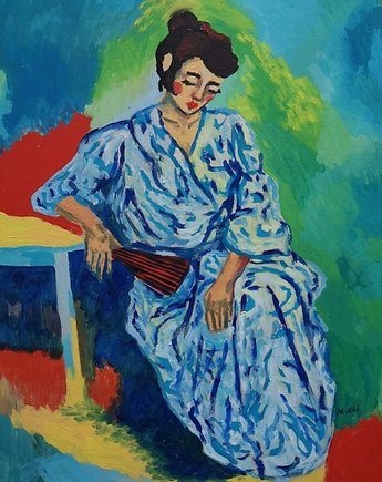Obraz olejny do salonu portret kobiety, alice oil on canvas