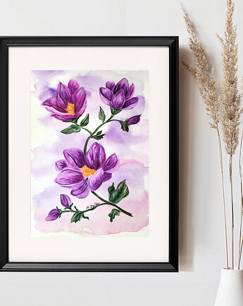 Oryginał- Akwarela i kredka- Kwiat, Seylla pracownia