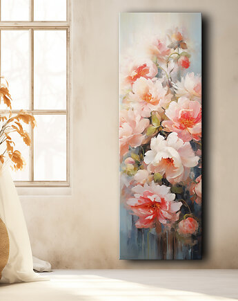 Peonie - Plakat - Olej, Boho, Abstrakcja, Black Sapphire Art