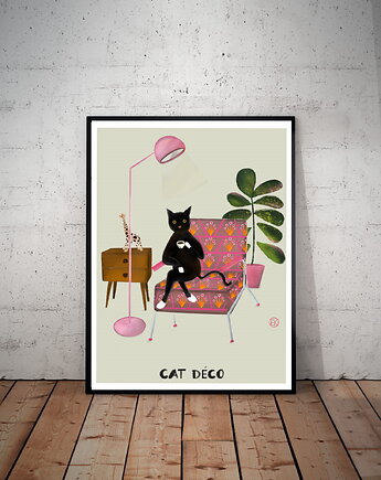 Plakat Cat Deco, kordecka art