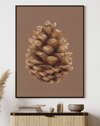 Plakat Jesienny Szyszka na ścianę A3 Minimalistyczny Plakat nowoczesny, Kalibri Arts