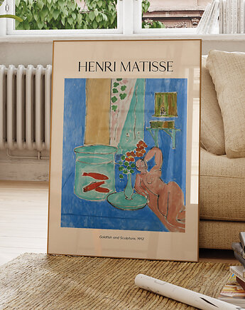 Plakat Reprodukcja Henri Matisse - Złota rybka i rzeźba, OSOBY - Prezent dla emeryta