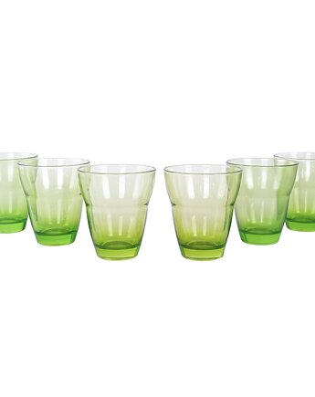 Komplet zielonych szklanek, włoski design, lata 80, produkcja: Włochy, Przetwory design