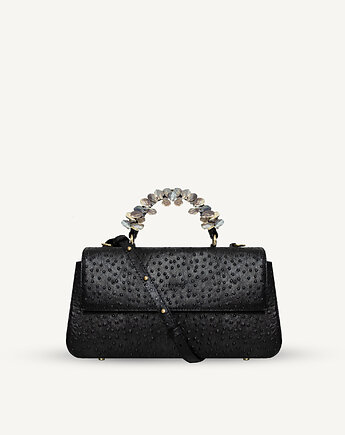 "Audrey" z perłami słodkowodnymi, skóra na wzór strusia. Dwa kolory, Hedonism