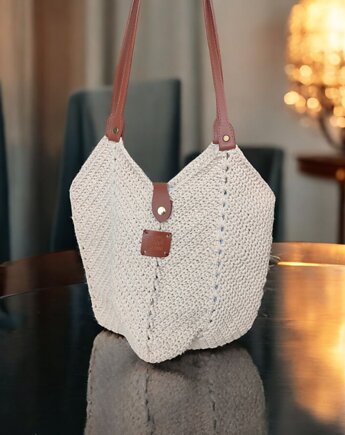 Tulipan torebka shoperka ecru, KEIT