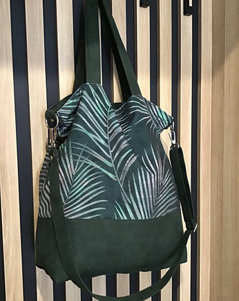 Torba - worek XXL - print  liście palmy, PRACOWNIA 166