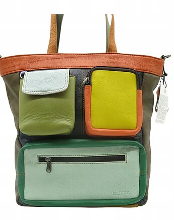 Torebka damska, duża, pojemna, kieszenie, mieści A4, skórzana, OLIVKA, Olivka Warsaw