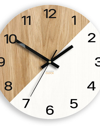 Zegar  ścienny drewniany OKSFORD BIAŁY33 CM, ModernClock