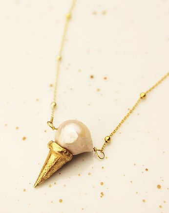 Naszyjnik - Lody z piękną, nieregularną perłą, Koenner Jewellery