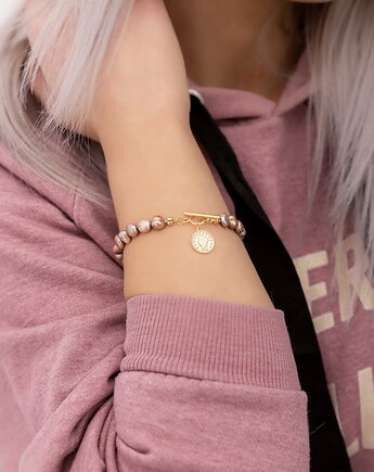 Bransoletka perły naturalne srebro 925 pozłacane, Coccola JEWELLERY