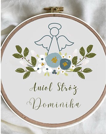 Tamborek na zamówienie - niebieski 23cm + dedykacja, Śmiała Sztuka