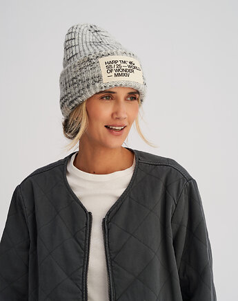 Mięsista czapka zimowa szara, HARP TEAM