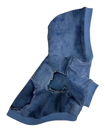 Bluza dla psa z kapturem JEANS rozmiar M, Psia szafa