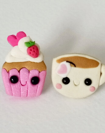 Kolorowe Kolczyki Kawa i Babeczka, OMIFIMO