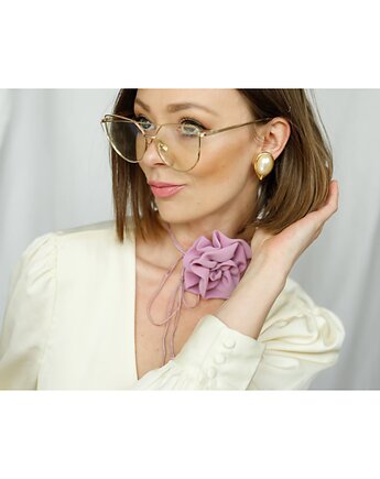 Jedwabny fioletowy  choker, Celina Parysów