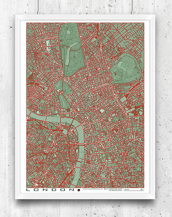 Plakat Londyn - plan miasta, minimalmill
