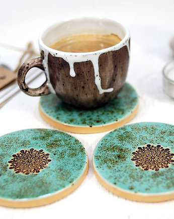 3 Ceramiczne podkładki pod kubek - hygge, 10FingersArt