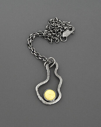 Naszyjnik z Bursztynem srebro, Pastelove Jewelry