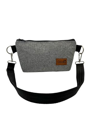 Torebka "Szara jodełka" tkanina tapicerska, MUSHI