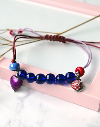 RED&VIOLET - INTERESUJĄCA BRANSOLETKA z zawieszkami, silvella