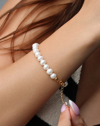 Bransoletka z naturalnych pereł słodkowodnych srebro 925 pozłacane, Coccola JEWELLERY
