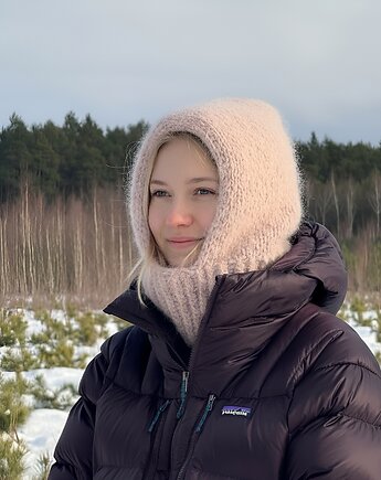 Balaclava z wełny alpaki kaptur komin, Blackballoon