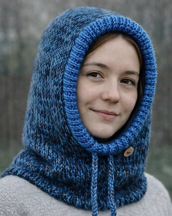 Ciepła balaclava oversize kominiarka kaptur zamiast czapki z wełną, splotomaniaa