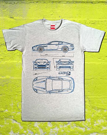 Koszulka ASTON MARTIN DB9 GRAY tshirt, 777 Tshirts