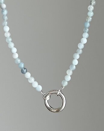 Naszyjnik ZAPIĘCIE KOŁO akwamaryn OCEAN kamienie naturalne niebieski, ATdiament